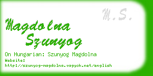 magdolna szunyog business card